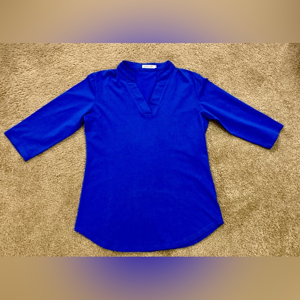 Women's 3/4 Sleeve V-Neck Tunic Blouse